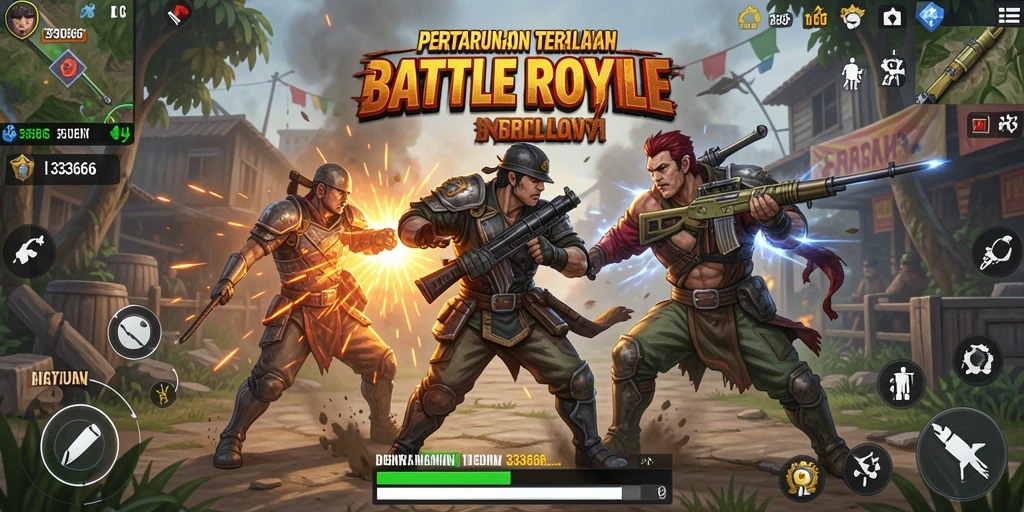 Gameplay seru dan mendebarkan di 333666 Battle Royale.