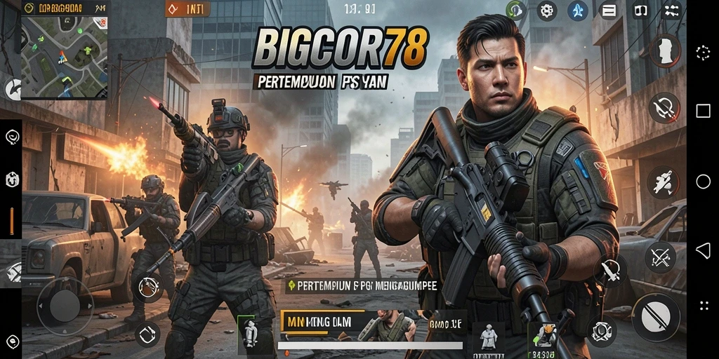 Tangkapan layar gameplay BIGCOR78 yang menggambarkan aksi tembak-menembak seru.