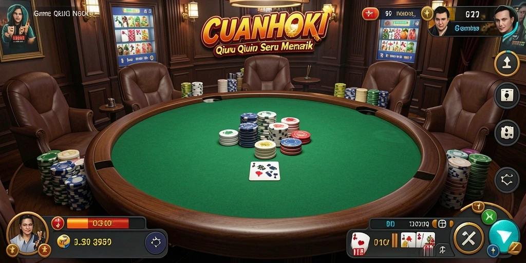 Tampilan gameplay seru CUANHOKI dengan kartu QiuQiu.
