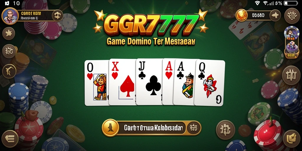 Tampilan gameplay GGR7777 dengan suasana Domino yang seru.