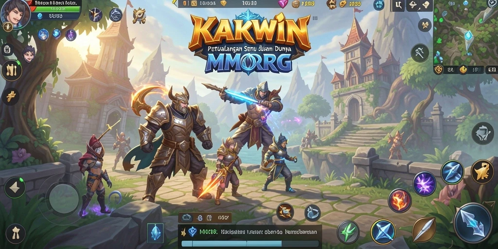 Tangkapan layar KAKWIN menunjukkan aksi seru dalam pertempuran MMORPG.