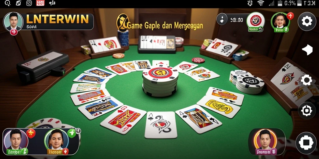 Tampilan menarik dari gameplay Gaple LNTERWIN yang seru.