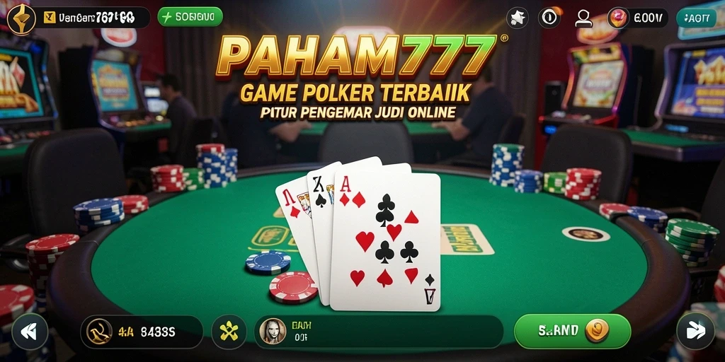 Tampilan menarik dari gameplay poker PAHAM777 yang mendebarkan.