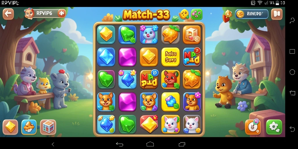 Tangkapan layar RPVIP6 menampilkan gameplay seru dengan elemen Match-3.