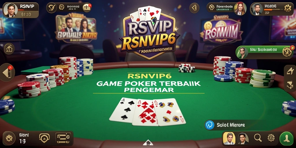Screenshot gameplay poker RSNVIP6 yang menampilkan suasana meja yang seru.