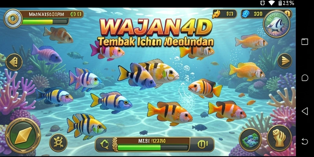 Tampilan menarik dari gameplay Tembak Ikan di WAJAN4D.